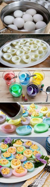 Easter colored deviled eggs