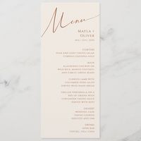 Whimsical Desert | Beige Wedding Dinner Menu