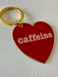 Put your love for caffeine on display! This keychain is professionally made out of gold tone plated metal and hard enamel. Designed with love in Nashville, Tennessee Wholesale available. Send me a message!