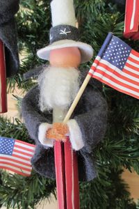 Uncle Sam Ornament, Clothespin