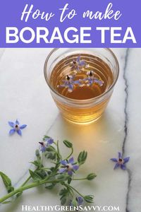 Refreshing borage tea is fantastic for cooling you off on hot days. Find out how to make borage tea from fresh or dried borage and pour yourself a glass of this tasty tea! | herbal tea | medicinal plants | borage medicinal uses | borage benefits |