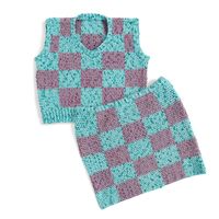 Caron Crochet Check Me Out Vest & Skirt, XS/S | Yarnspirations