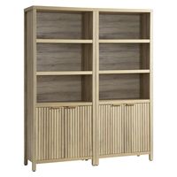 PRICES MAY VARY. Ample Storage Capacity: The fluted bookcase cabinet with three open shelves are thoughtfully engineered with five generously sized tiers, tall bookshelf with doors with 29.3" W x 15.4" D x 70.87" H, offering an abundance of storage space for your storage. The adjustable shelf within the cabinet doors adds versatility, allowing you to customize it to accommodate items of diverse sizes and shapes Solid Construction: 5-Tier Bookcase with drawers crafted from oak and 1.4-inch extra