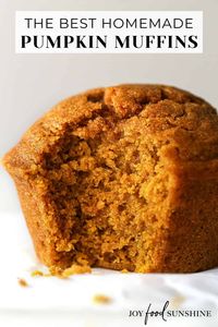 These are the best pumpkin muffins ever. They are moist, buttery, soft and loaded with fragrant fall spices with just the right amount of sweetness. Use fresh or canned pumpkin to make these easy pumpkin muffins – no mixer required.