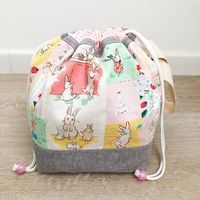 Bunnies & Blossoms drawstring bag