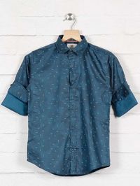 Shop Blazo blue printed cotton shirt online from G3fashion India. Brand - Blazo, Product code - G3-BCS1527, Price - 955, Color - blue, Fabric - Cotton,