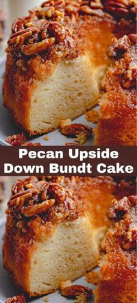 A pecan upside-down bundt cake is a delicious and convenient dessert that is perfect for any occasion. The recipe uses a boxed cake mix, which means that you can have this indulgent treat on the table in no time.