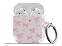 𝗗𝗘𝗦𝗖𝗥𝗜𝗣𝗧𝗜𝗢𝗡: Protect your AirPods with our Pink Bows Coquette AirPods Case! This cute AirPods case features cute light pink bows on a light pink background. ∙ Impact absorbing & scratch resistant case  ∙ Wireless charging compatible ∙ Glossy or matte finish ∙ 3-piece design ∙ Slim and lightweight ∙ Precisely aligned port openings ∙ Includes a metal carabiner ∙ Printed in the USA ∙ 360o protection from bumps, drops, and scratches Important note: Our AirPods Pro Case covers the bottom s