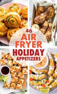 Elevate your party snacks with our collection of 46 air fryer appetizers! These air fryer holiday appetizers are easy to make and versatile. From crispy onion rings and meatballs to nachos, and chicken wings, these air fryer holiday recipes are sure to be a hit for Super Bowl, Christmas or Thanksgiving. No need to compromise on taste for healthier options. Click through to get this awesome collection of air fryer appetizers recipes!! #AirFryer #Recipes #Appetizers