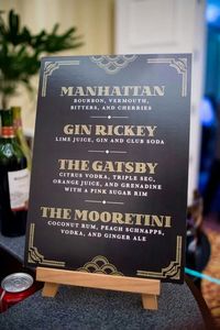 Great Gatsby inspired drink menu. Menu by: Touies Design