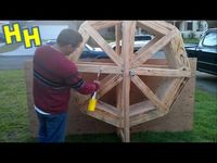 http://www.hollywoodhaunter.com/ How to make a working water wheel powered by falling water. Its raining but that doesn't stop us from building a water wheel...