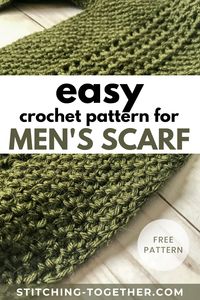 Looking for a cozy and masculine scarf for the man in your life? Our easy free crochet pattern for men's scarf is perfect! With a simple stitch and easy-to-follow instructions, you can create a scarf that's both stylish and functional. Grab your hook and get started on this perfect gift for the man in your life!