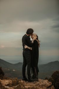 Intimate, dark, moody engagement session in the mountains of Sierra Calderona, Spain