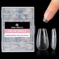 Amazon.com: UNA GELLA Short Coffin Fake Nails 504pcs Short Coffin Press on Nails Pre-shape Short Coffin Gel Nail Tips for Full Cover Acrylic False Nails Nail Extension Home DIY Nail Salon 12 Sizes Gelly Tips : Beauty & Personal Care