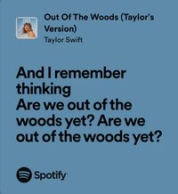 out of the woods - taylor swift