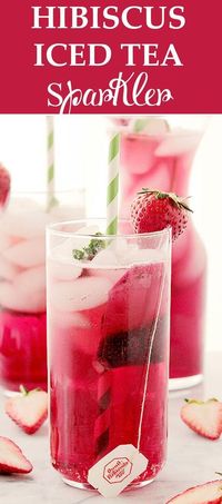 Hibiscus Iced Tea Sparkler is a very refreshing and delicious spring or summer-drink made with hibiscus tea and sparkling water. This is going to be perfect for our Memorial Day cookout!!