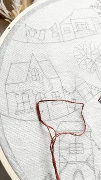 Little Cottage Embroidery   This little cottage is too sweet for me 🥹  The countryside village is coming along nicely! Can’t wait to share more with you soon!  . . . #cottagecore #countryside #modernembroidery #villagelife #whimsical