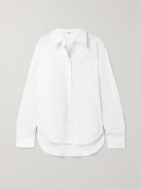 The Frankie Shop's basics are designed with timeless silhouettes and lasting quality, so you're sure to wear them often. This 'Lui' shirt is cut from organic cotton-poplin for a relaxed fit and has a rounded hem that's longer at the back. Wear yours with the matching shorts, jeans or tailoring, depending on the occasion.