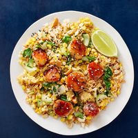 Recipe: Soy-Glazed Scallops over Corn & Bok Choy Fried Rice - Blue Apron