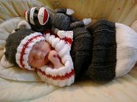 Sock Monkey Sleep Sack - I think I'd want more red around the face and/or at the bottom.