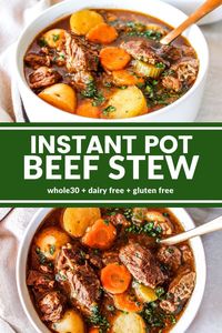 There is nothing more comforting than this Instant Pot Beef Stew. It's simple, hearty, and absolutely delicious.