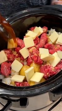 Crockpot Garlic Butter Beef and Potatoes - Madison Loethen