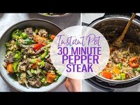 This Easy Instant Pot Pepper Steak is a delicious 30-minute dinner idea packed with bell peppers, sirloin steak and a tasty soy-pepper sauce!