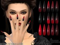 The Sims Resource - Moden Victorian Gothic stiletto nails