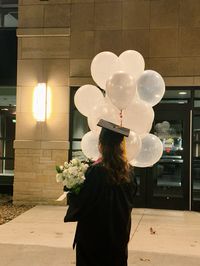 #graduation #graduate #masters #balloons #flowers #university #aesthetic