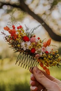 Dried Flower Comb Bridal Hair Comb Wildflowers Wedding Comb | Etsy