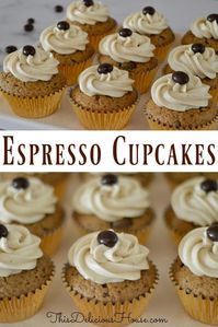 If you love chocolate-covered espresso beans then you are going to LOVE these Espresso Cupcakes with Espresso Cream Cheese Frosting. Everything you love about coffee and cupcakes in the perfect little dessert treat. #espressocupcakes #coffeecupcakes