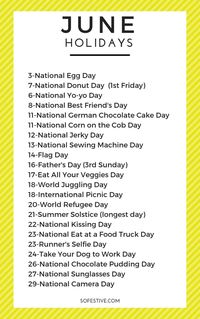 June Holidays 2021- Complete List of Unique Holidays | So Festive!