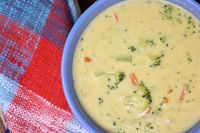 Broccoli Cheddar Soup is a super creamy soup that is loaded with broccoli florets and carrots just like the soup at your favorite restaurant. You're going to love the real cheddar cheese that melts so smoothly. It's perfect for those cold winter nights.