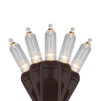 Long lasting Steady T5 Warm White LED lights save on energy. 50 light count set, Brown Wire. Price: $19.99