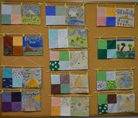 We're just finishing up our Oregon Trail Adventure class. Here students share their beautiful wall hangings, combining a hand-sewn quilt ...