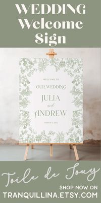 This sage green floral vintage chinoiserie wedding welcome sign is Editable template. (No Physical Product will be shipped to you!) Edit yourself using Corjl.com right after purchasing using your computer, phone or any other device. 2 sizes included: 18x24in, 24x36in (vertical layout) Try FREE DEMO before buying to see what is editable - Copy and paste the link below into your browser (mobile, tablet, PC) https://www.corjl.com/d/1HO3AP