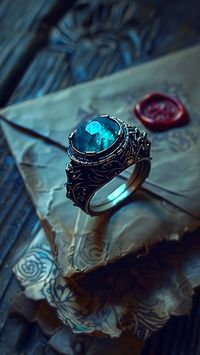 There are only 12 rings made with a beautiful stone that glows in the dark. King Unauwen gave them to his most trusted and loyal paladins.  #ring #jewelry #medieval #royal #king #paladin #loyal #knights