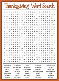 Printable Thanksgiving Word Searches