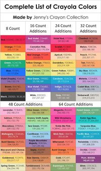 Complete List of Current Crayola Crayon Colors | Jenny's Crayon Collection