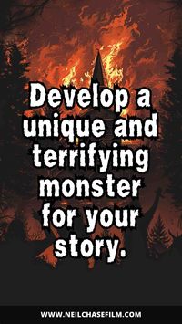 Learn the secrets to developing unique and terrifying monsters for your horror story. Save this pin for when you need it!