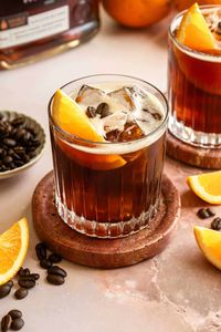 This bourbon carajillo is a riff on the Mexican cocktail that combines Licor 43 and espresso. This version ups the ante and adds bourbon and aromatic bitters for a boozier and spicier twist on the classic. I also highly encourage adding an orange slice to bring out those citrusy notes and to make it even more refreshing.