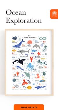 Ready for an underwater adventure? Let's dive in and explore the alphabet with our stunning Ocean Animals Alphabet Print! Perfect for kids' bedrooms, playrooms, or classrooms, this vivid sea life poster is a fun way to learn and remember the ABC's. Pin now for some splish-splash-tastic educational fun!