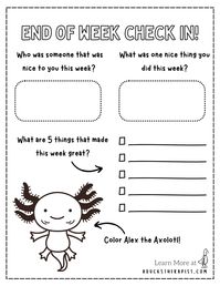 Use this at the end of the week to help reflect and have open communication with your kiddos! Learn more at aduckstherapist.com