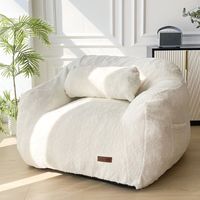 The material of the bean bag sofa is made of soft and smooth fluffy fabric. The bean bag sofa is perfectly filled with high-density base support foam, which is environmentally friendly and has good elasticity and recovery, providing comfort and support.