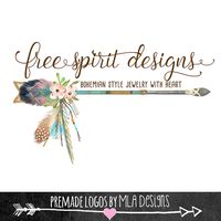 Arrow and Feathers Logo, Native American Logo, Premade Logo, Custom Logos, Watercolor Logos, Crystal logos, Boho Designs