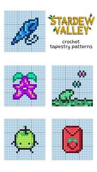 stardew valley pixel grids for crochet, cross-stitch, bracelets, perler beads, etc.