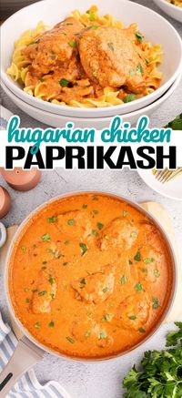 You'll be blown away by this savory Hungarian-inspired Chicken Paprikash, loaded with sauteed onions in a rich, spicy cream sauce! #RealHousemoms #chickenpaprikash #chicken #chickenthighs #paprika #sourcream #tomato #chickenbroth #hungarianfood #comfortfood #easydinner #kidapproved