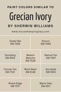 Similar colors play a crucial role in design because they create harmony and balance, making spaces feel more cohesive and visually appealing. When colors closely related to each other, like variations of neutrals inspired by Grecian Ivory SW 7541 by Sherwin Williams, are used together, they offer a subtle contrast that brings depth and sophistication without overwhelming the senses.