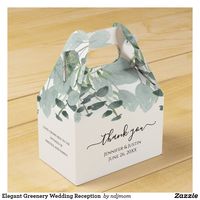 Elegant Greenery Wedding Reception Favor Box