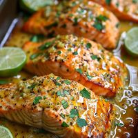 Baked Honey Lime Garlic Butter Salmon